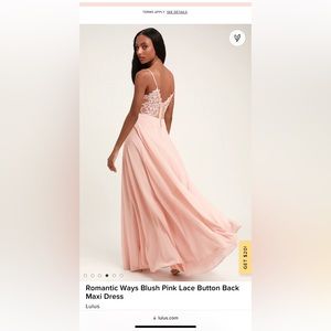 Lulus Blush Pink Lace Button Back Maxi Dress